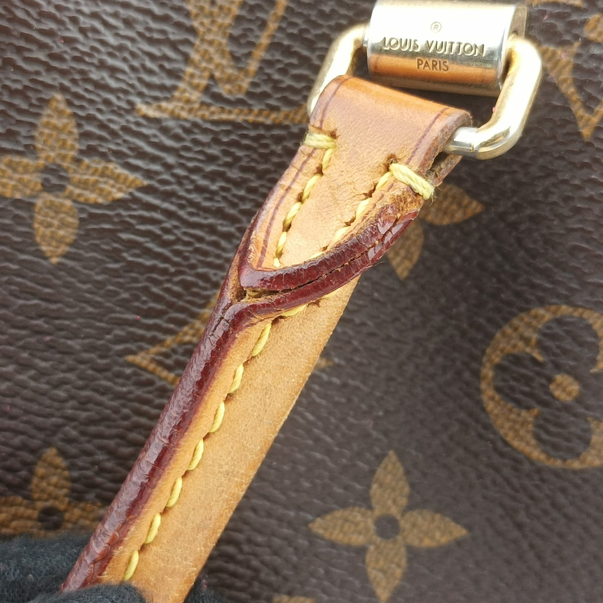 Pre-owned Louis Vuitton PALLAS Brown×CERISE Monogram Canvas×calf leather M41175 shoulderbag | stylenewstar
