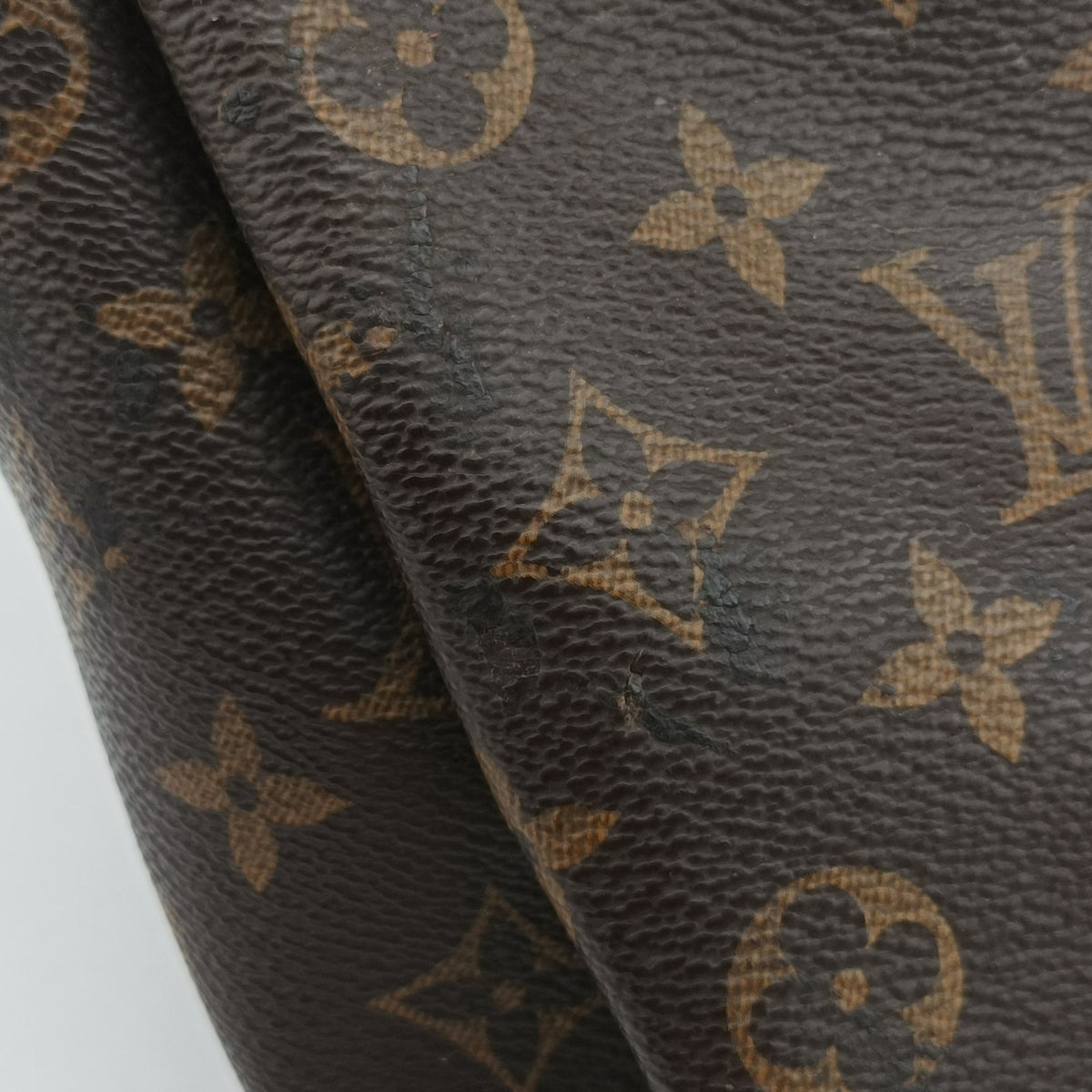 Pre-owned Louis Vuitton PALLAS Brown×CERISE Monogram Canvas×calf leather M41175 shoulderbag | stylenewstar