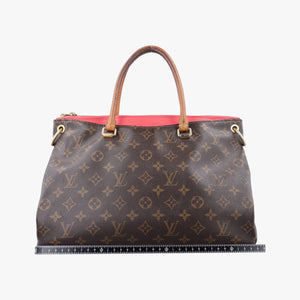 Pre-owned Louis Vuitton PALLAS Brown×CERISE Monogram Canvas×calf leather M41175 shoulderbag | stylenewstar