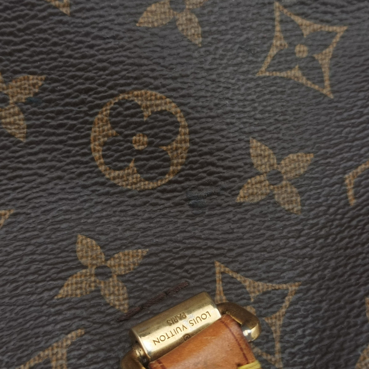 Pre-owned Louis Vuitton PALLAS Brown×CERISE Monogram Canvas×calf leather M41175 shoulderbag | stylenewstar