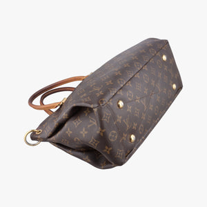 Pre-owned Louis Vuitton PALLAS Brown×CERISE Monogram Canvas×calf leather M41175 shoulderbag | stylenewstar