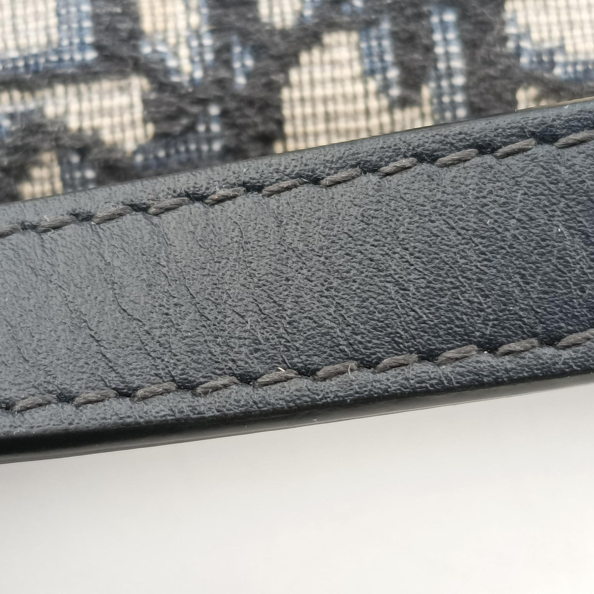 Pre-owned Christian Dior Saddle Navy Jacquard × Leather  handbag | stylenewstar