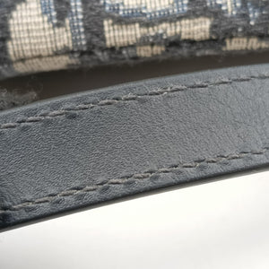 Pre-owned Christian Dior Saddle Navy Jacquard × Leather  handbag | stylenewstar