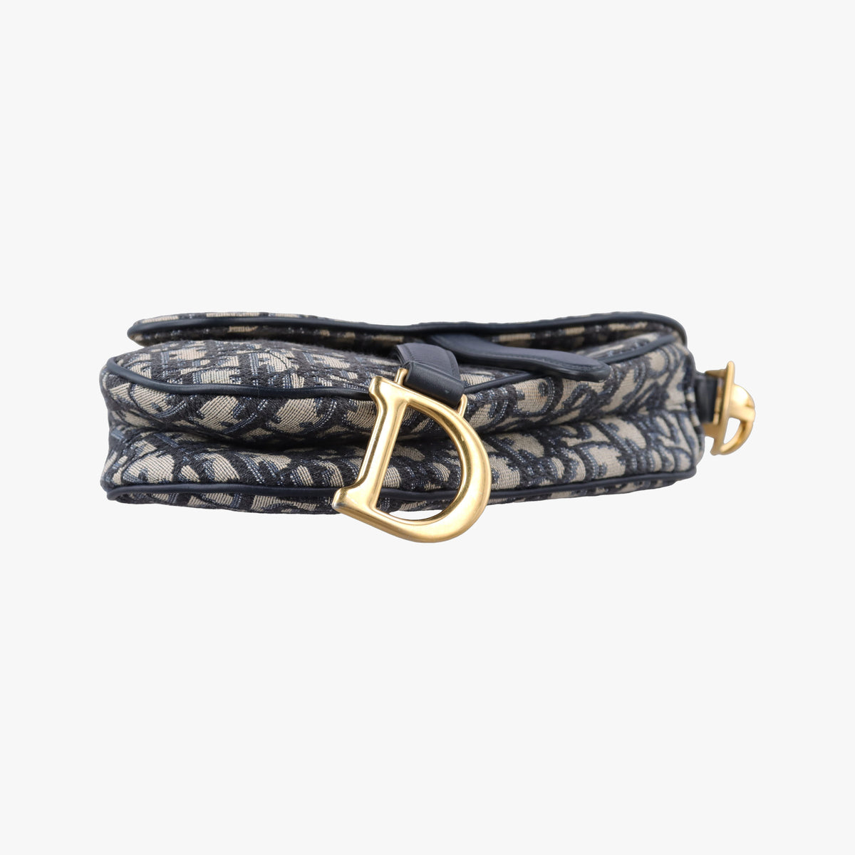 Pre-owned Christian Dior Saddle Navy Jacquard × Leather  handbag | stylenewstar