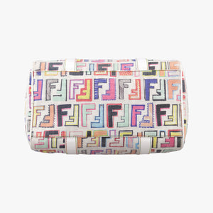 Vintage Fendi Zucca Boston White x Multicolor PVC coated canvas 8BL068 handbag | stylenewstar