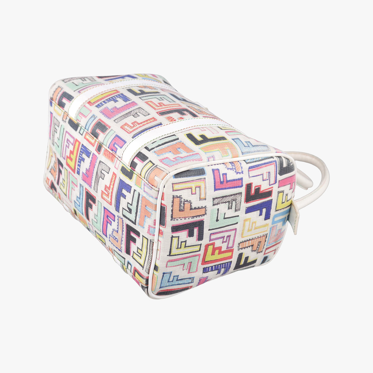 Vintage Fendi Zucca Boston White x Multicolor PVC coated canvas 8BL068 handbag | stylenewstar