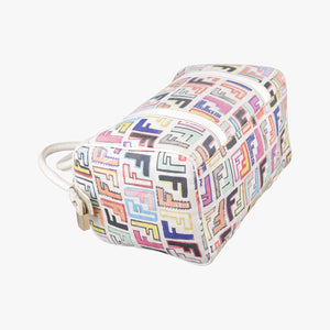 Vintage Fendi Zucca Boston White x Multicolor PVC coated canvas 8BL068 handbag | stylenewstar