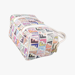 Vintage Fendi Zucca Boston White x Multicolor PVC coated canvas 8BL068 handbag | stylenewstar