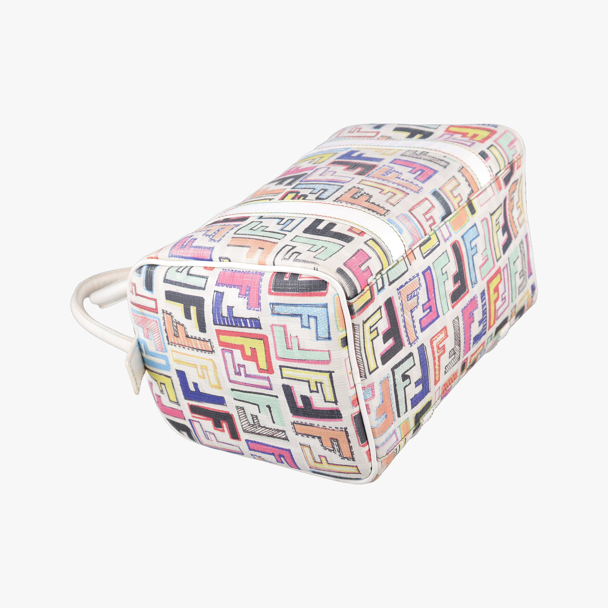 Vintage Fendi Zucca Boston White x Multicolor PVC coated canvas 8BL068 handbag | stylenewstar
