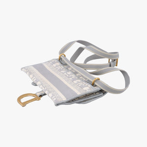 Pre-owned Christian Dior Saddle Grey jacquard  bum bag/waist bag | stylenewstar