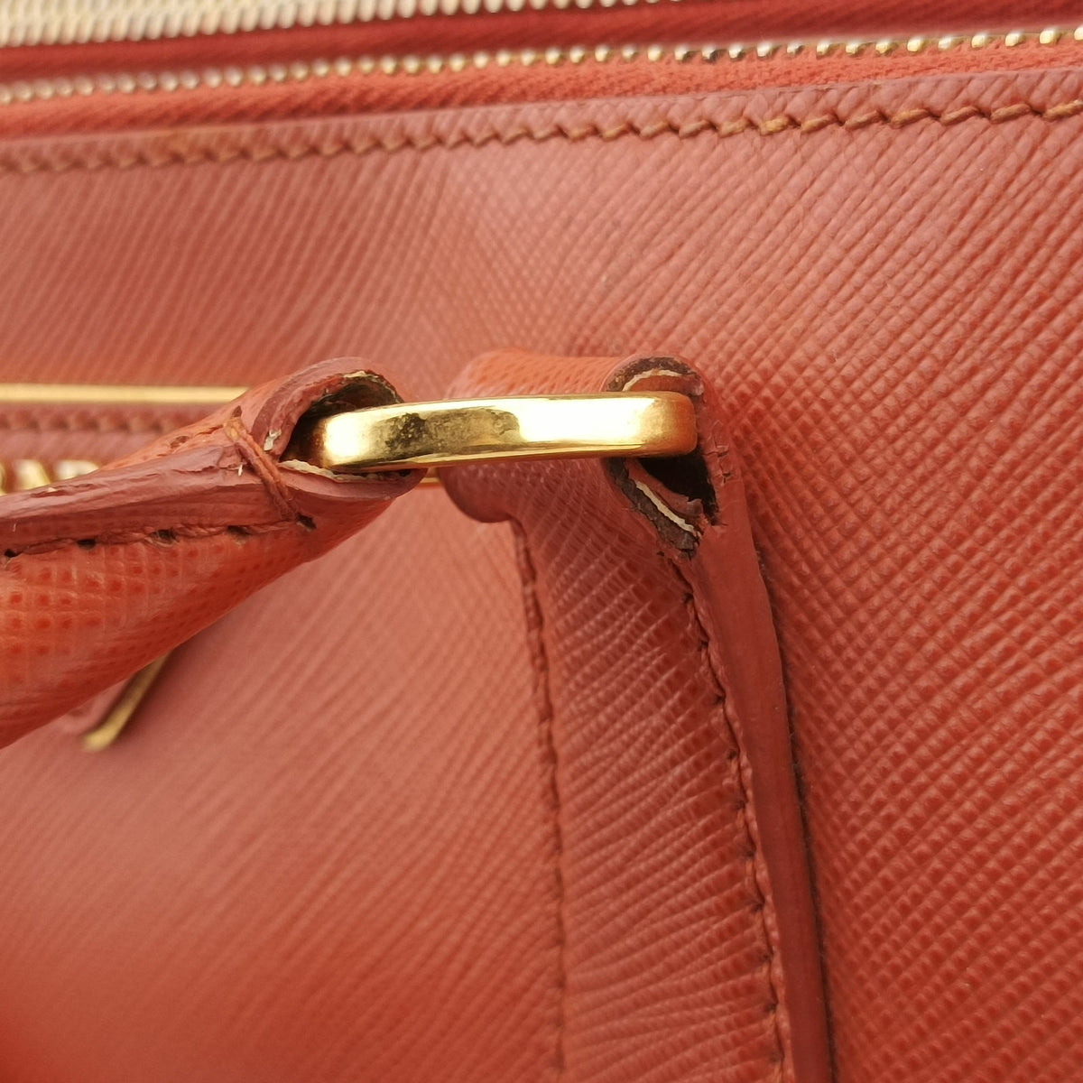 Secondhand Prada Galleria Orange SAFFIANO Leather BN1844 handbag | stylenewstar