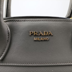 Pre-owned Prada Esplanade Grey SAFFIANO Leather 1BA046 handbag | stylenewstar