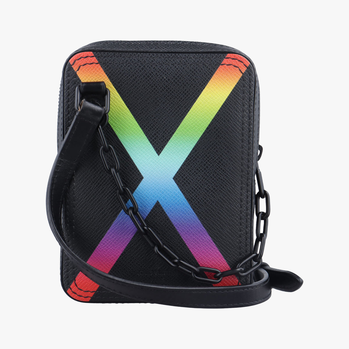 Pre-owned Louis Vuitton Danube Messenger black×multicolor Taiga M30332 shoulderbag | stylenewstar