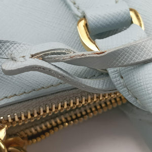 Pre-owned Prada Galleria Blue SAFFIANO Leather BN1786 handbag | stylenewstar
