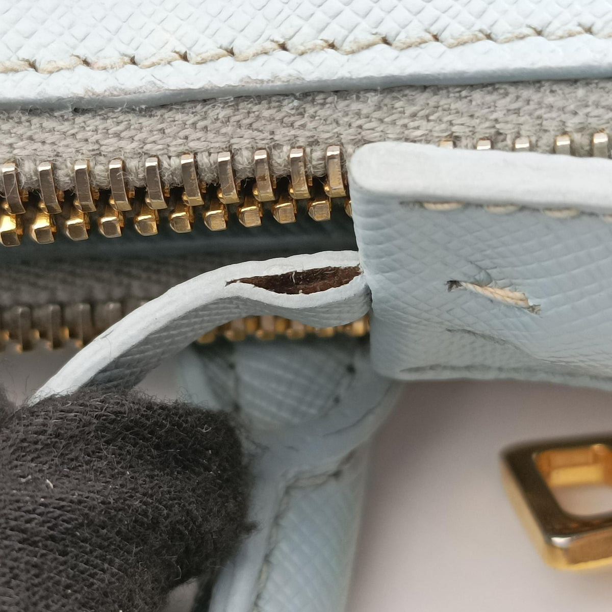 Pre-owned Prada Galleria Blue SAFFIANO Leather BN1786 handbag | stylenewstar