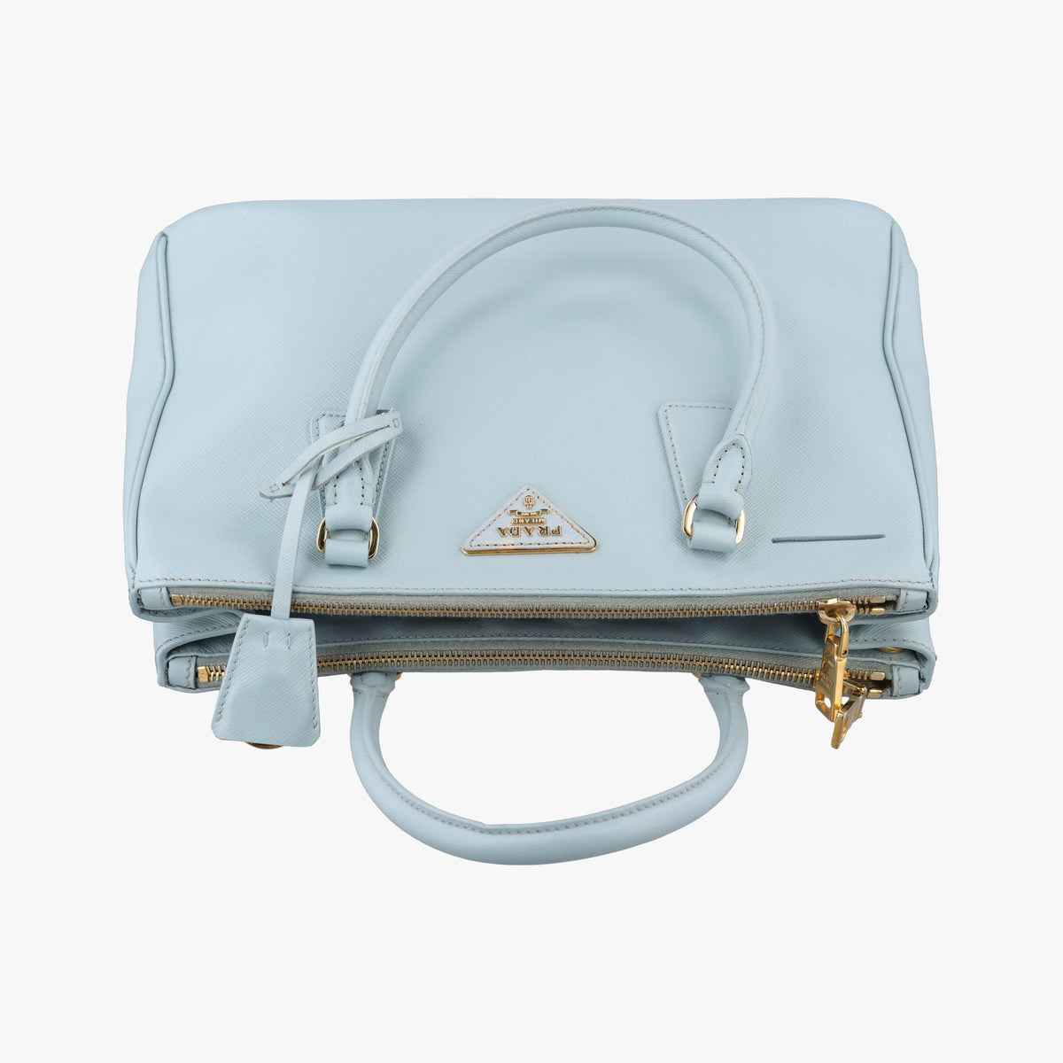 Pre-owned Prada Galleria Blue SAFFIANO Leather BN1786 handbag | stylenewstar