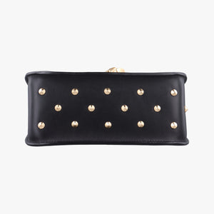Pre-owned Alexander McQueen Studded Skull Padlock Black Leather  shoulderbag | stylenewstar
