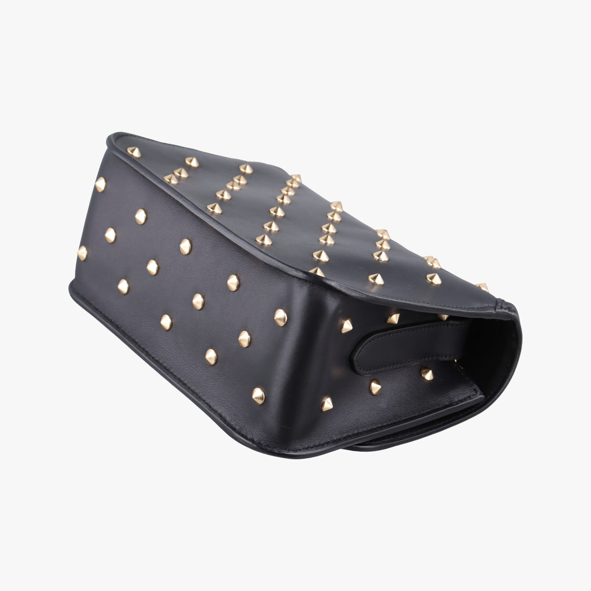 Pre-owned Alexander McQueen Studded Skull Padlock Black Leather  shoulderbag | stylenewstar