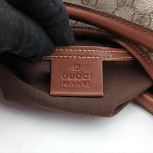 Pre-owned Gucci New Jackie Brown×gBeige PVC coated canvas×Leather 203493 shoulderbag | stylenewstar