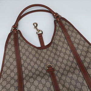 Pre-owned Gucci New Jackie Brown×gBeige PVC coated canvas×Leather 203493 shoulderbag | stylenewstar