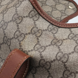 Pre-owned Gucci New Jackie Brown×gBeige PVC coated canvas×Leather 203493 shoulderbag | stylenewstar