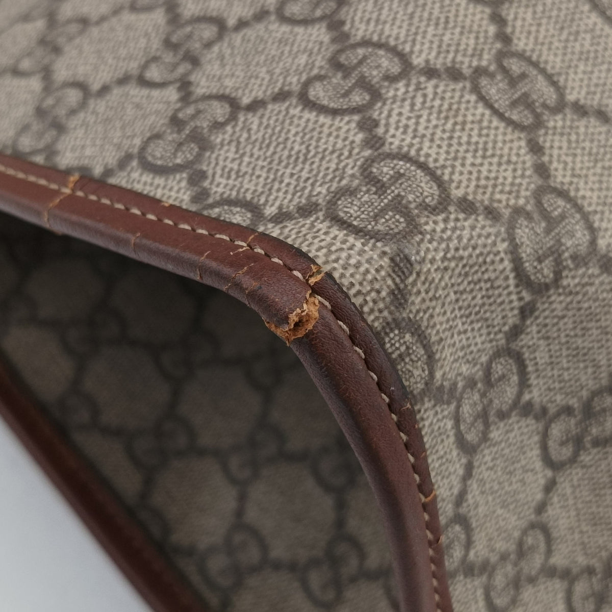 Pre-owned Gucci New Jackie Brown×gBeige PVC coated canvas×Leather 203493 shoulderbag | stylenewstar