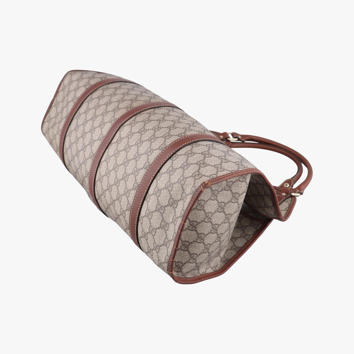 Pre-owned Gucci New Jackie Brown×gBeige PVC coated canvas×Leather 203493 shoulderbag | stylenewstar