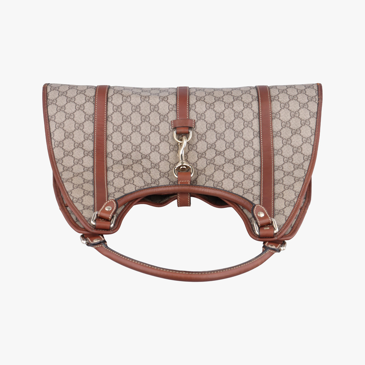 Pre-owned Gucci New Jackie Brown×gBeige PVC coated canvas×Leather 203493 shoulderbag | stylenewstar