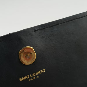 Pre-owned Yves Saint Laurent Monogram Kate Black Leather 356096 shoulderbag | stylenewstar