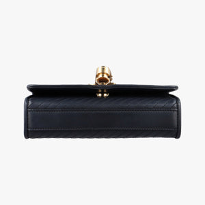 Pre-owned Yves Saint Laurent Monogram Kate Black Leather 356096 shoulderbag | stylenewstar