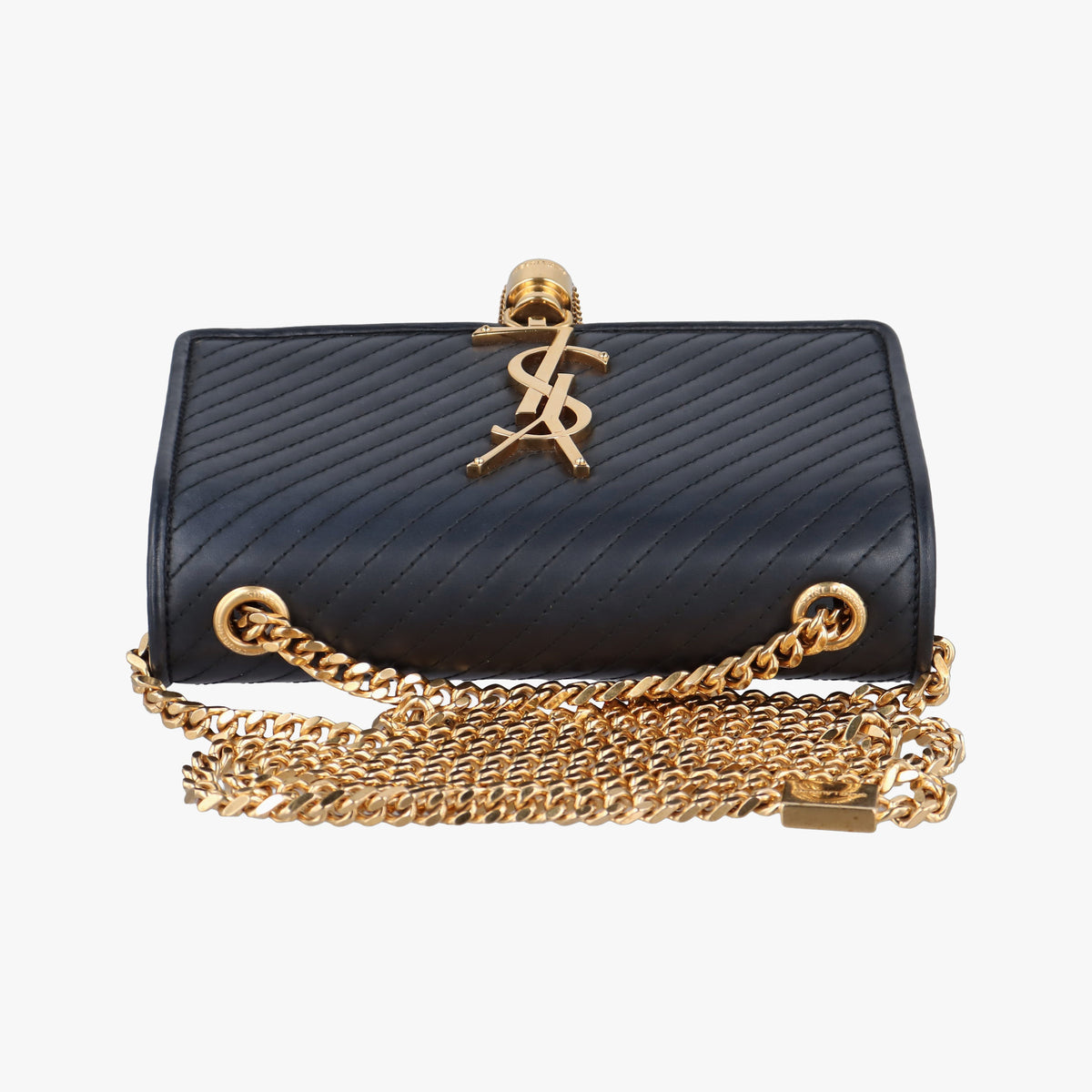 Pre-owned Yves Saint Laurent Monogram Kate Black Leather 356096 shoulderbag | stylenewstar