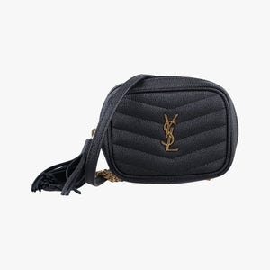 Pre-owned Yves Saint Laurent baby lou Black Leather 635088 shoulderbag | stylenewstar