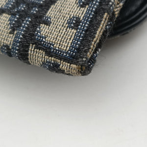 Pre-owned Christian Dior Saddle Navy jacquard×Leather  shoulderbag | stylenewstar