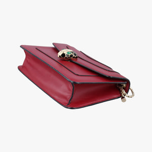 Vintage Bvlgari SERPENTI FOREVER Red Leather  shoulderbag | stylenewstar