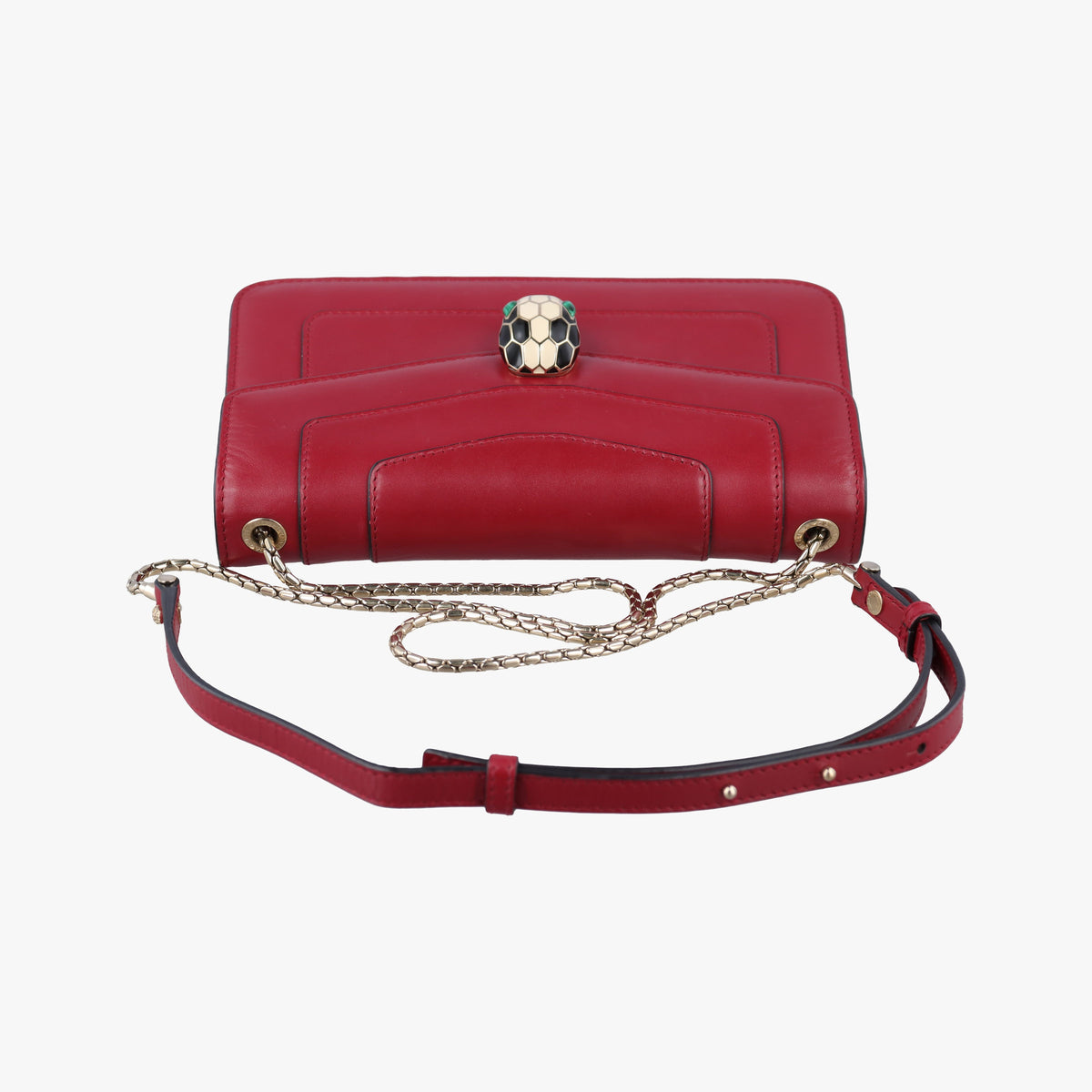 Vintage Bvlgari SERPENTI FOREVER Red Leather  shoulderbag | stylenewstar