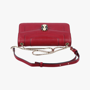Vintage Bvlgari SERPENTI FOREVER Red Leather  shoulderbag | stylenewstar