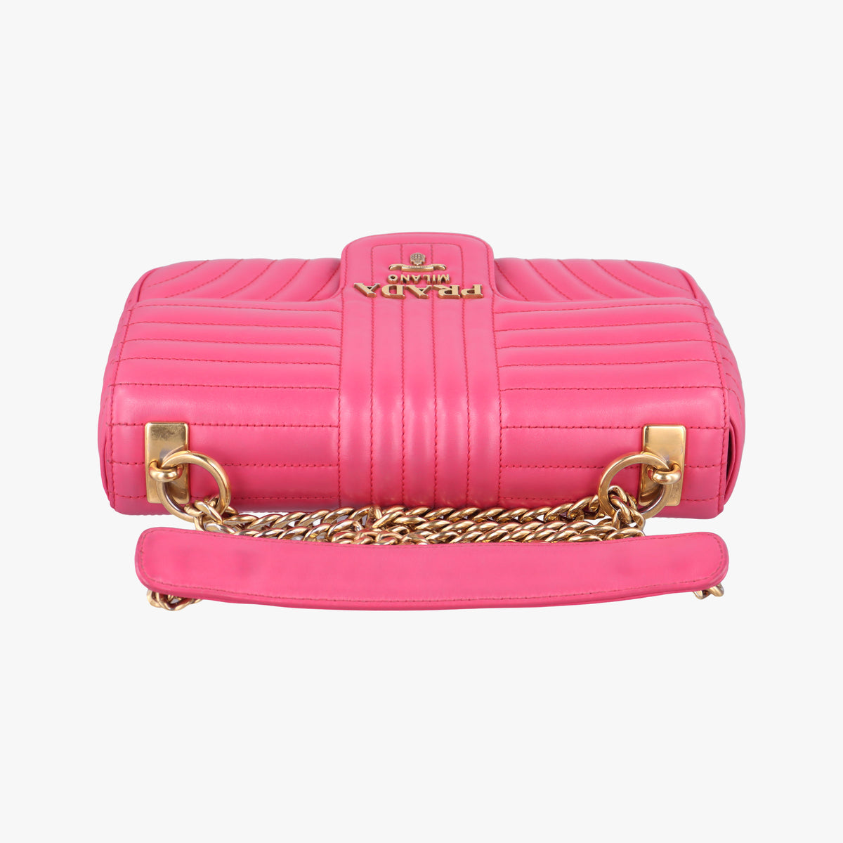 Secondhand Prada Diagramme Pink Leather 1BD108 shoulderbag | stylenewstar