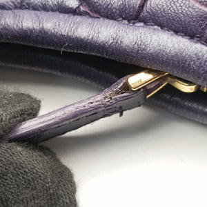 Pre-owned Bottega Veneta Intrecciato Purple lambskin  handbag | stylenewstar