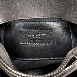 Pre-owned Yves Saint Laurent COLLEGE Grey Leather 428056 shoulderbag | stylenewstar