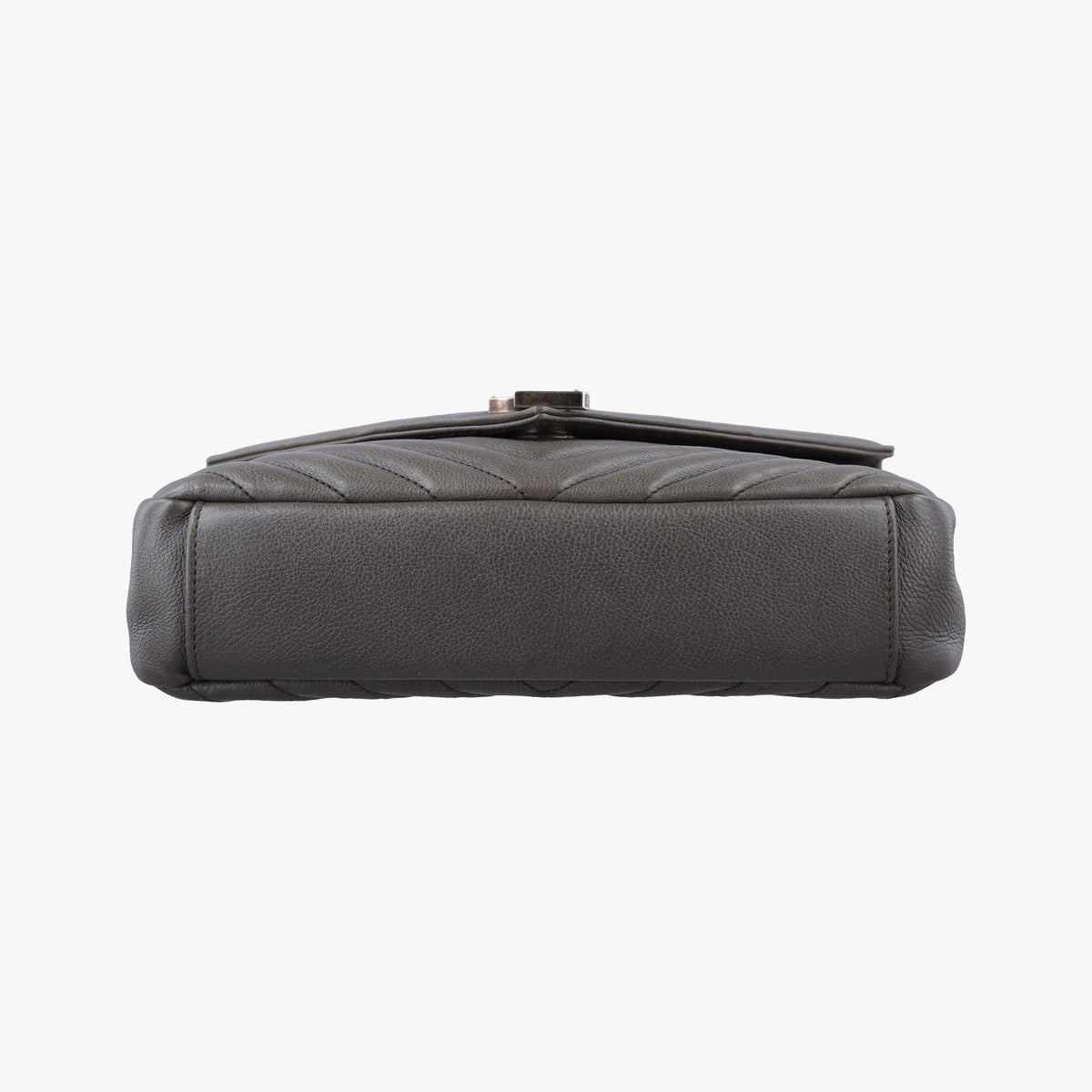 Pre-owned Yves Saint Laurent COLLEGE Grey Leather 428056 shoulderbag | stylenewstar