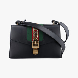 Pre-owned Gucci Sylvie Black Leather 421882 shoulderbag | stylenewstar