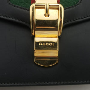Pre-owned Gucci Sylvie Black Leather 421882 shoulderbag | stylenewstar