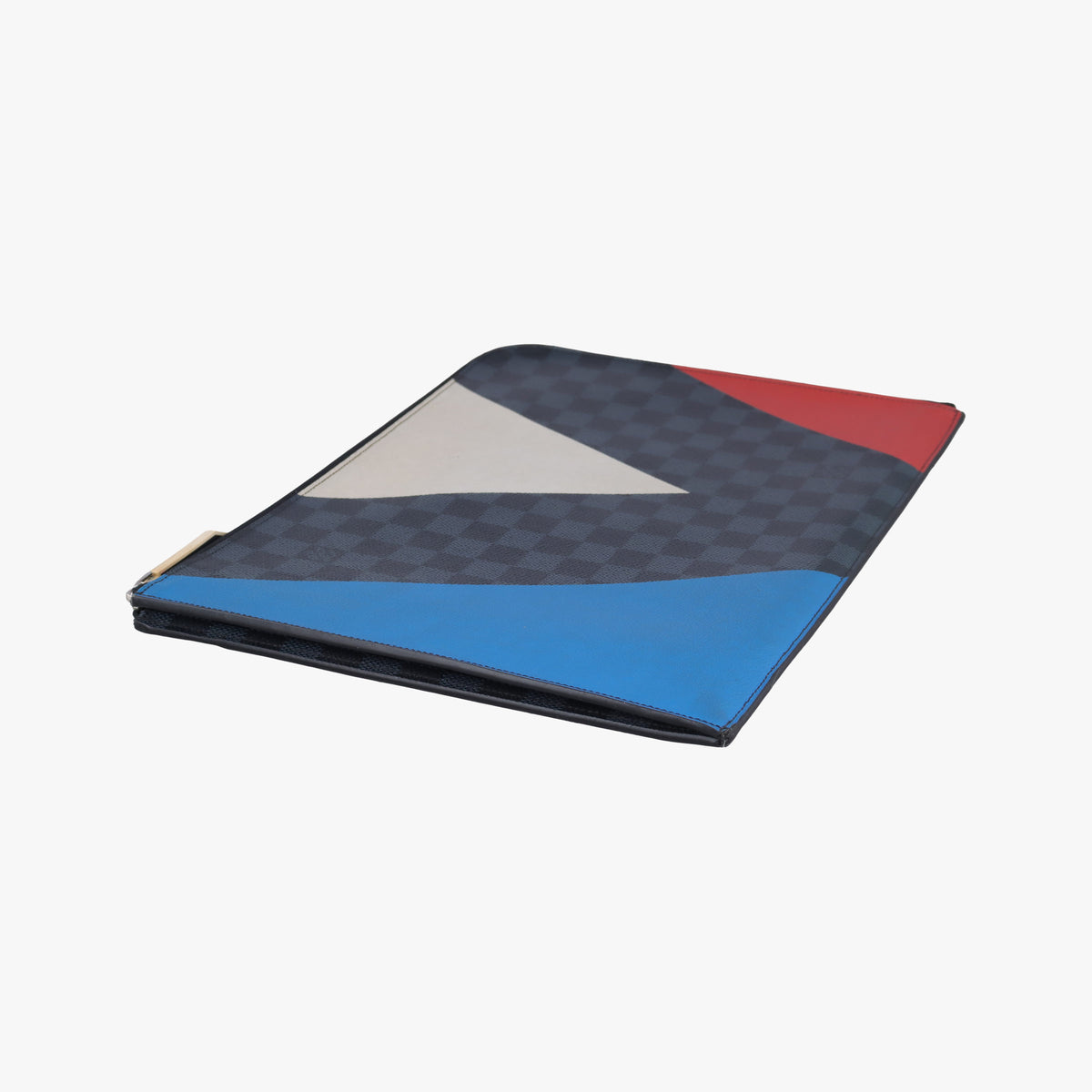 Pre-owned Louis Vuitton Pochette Jour GM America's Cup Noir × Tri-Color Damier Cobalt canvas N41639 clutchbag | stylenewstar