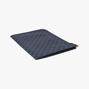 Pre-owned Louis Vuitton Pochette Jour GM America's Cup Noir × Tri-Color Damier Cobalt canvas N41639 clutchbag | stylenewstar