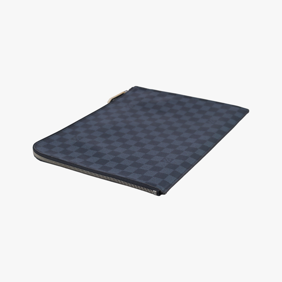 Pre-owned Louis Vuitton Pochette Jour GM America's Cup Noir × Tri-Color Damier Cobalt canvas N41639 clutchbag | stylenewstar