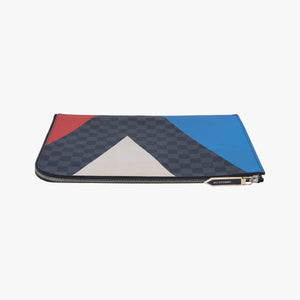 Pre-owned Louis Vuitton Pochette Jour GM America's Cup Noir × Tri-Color Damier Cobalt canvas N41639 clutchbag | stylenewstar