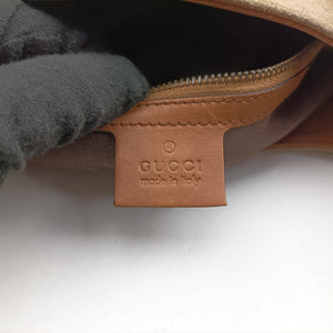Pre-owned Gucci New Jackie Beige x Brown Suede×leather 120888 shoulderbag | stylenewstar