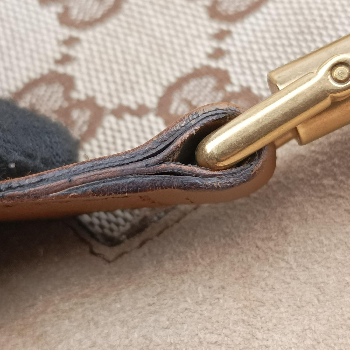 Pre-owned Gucci New Jackie Beige x Brown Suede×leather 120888 shoulderbag | stylenewstar