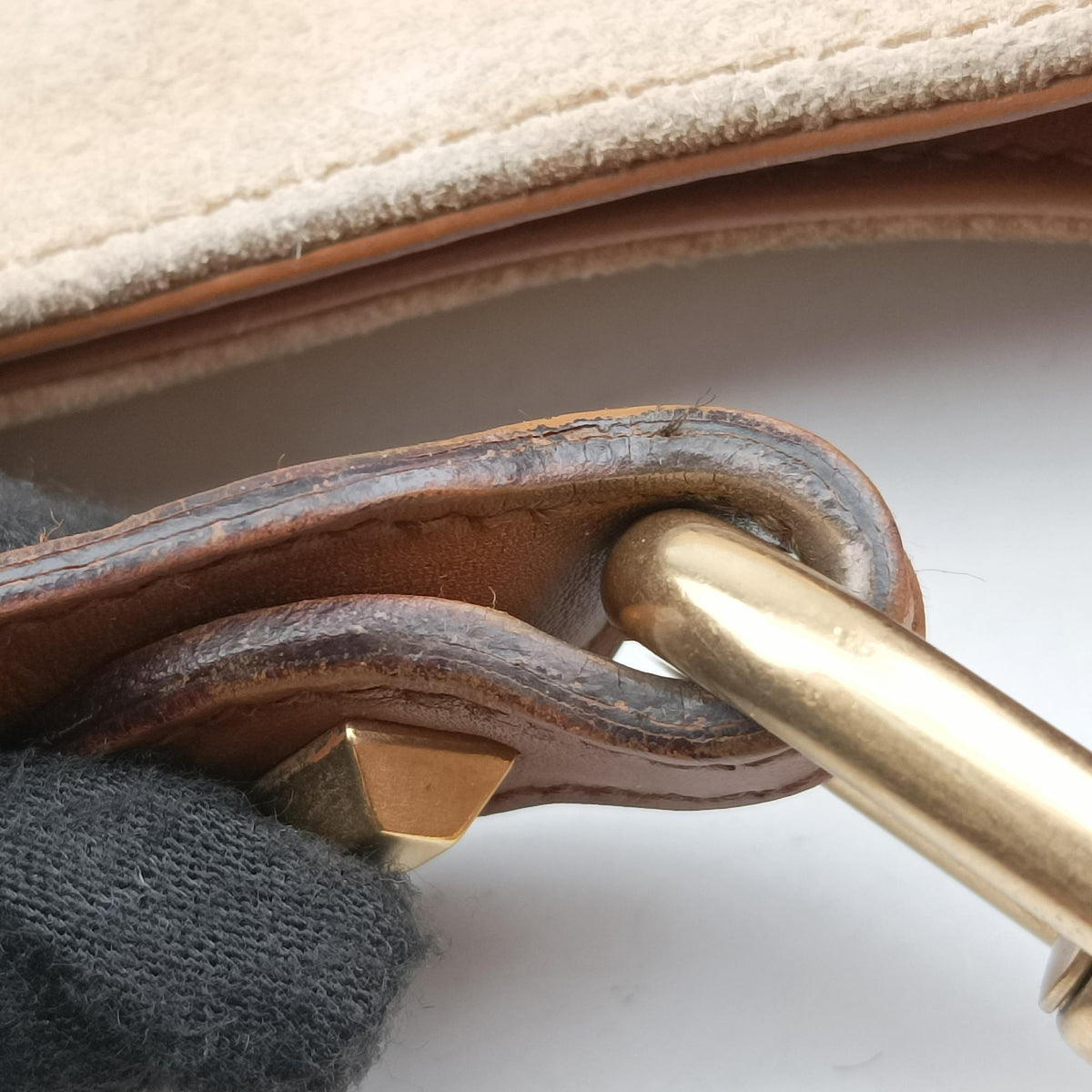 Pre-owned Gucci New Jackie Beige x Brown Suede×leather 120888 shoulderbag | stylenewstar
