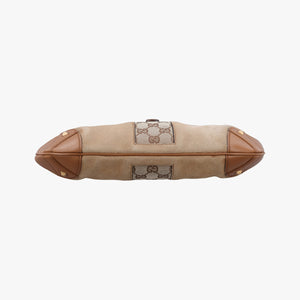 Pre-owned Gucci New Jackie Beige x Brown Suede×leather 120888 shoulderbag | stylenewstar